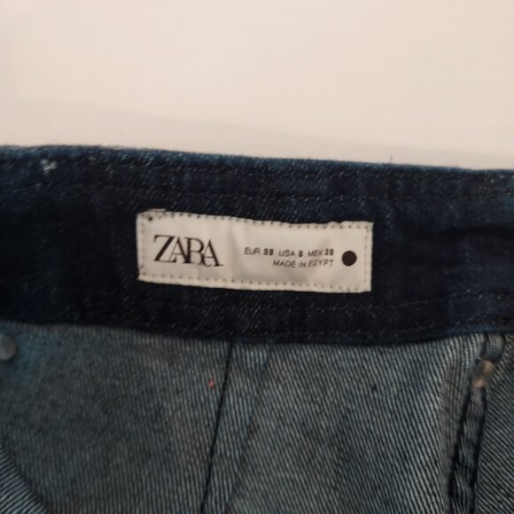 Zara Hi Waist Wide Leg Denim Pants Size 6 - Picture 11 of 12